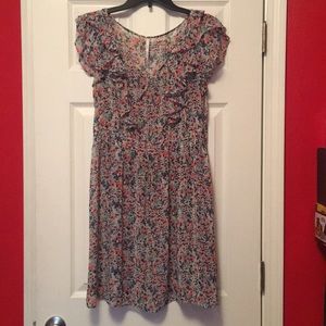 Flower pattern dress sheer material